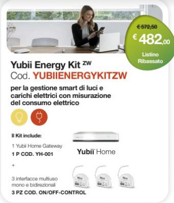 1 Yubii Home Gateway + 3 ON/OFF- Control