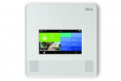 Centrale MyNice wireless, 99 zone in 6 aree, radio bidirezionale Dual Band, con touchscreen a colori 7". Alimentazione 110-240Vac con batteria di back up 6V 1,2Ah (non inclusa). Completa di modulo Wi-Fi.