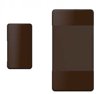 Contatto magnetico miniaturizzato senza fili per porte e finestre, 1 canale. Colore marrone
