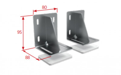 Coppia di staffe per cappotto con distanziali