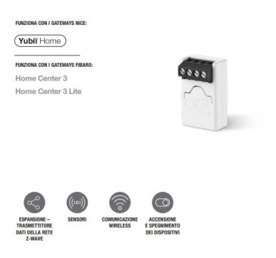 Dispositivo universale intelligente con sensore di temperatura zwave