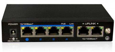 MINI SWITCH ETHERNET DESKTOP 4P. POE10/100+2P.UPLINK10/100