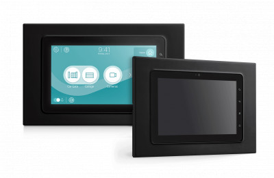 Monitor interno Match Flush con display 7" da incasso e cornice in plastica nera