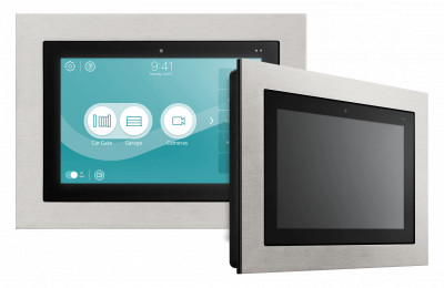 Monitor interno Match Wide con display 10" e cornice in acciaio spazzolato
