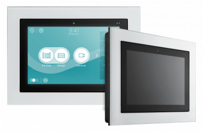 Monitor interno Match Wide con display 10" e cornice in vetro bianco