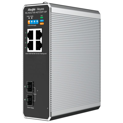 Reyee Cloud L2 Full Managed Industrial Switch IP40. 4x1GE PoE+ 120W 2xSFP.