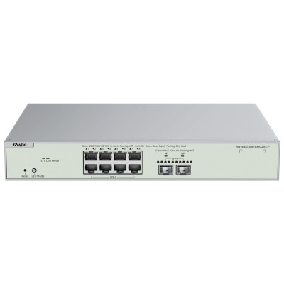 Reyee Cloud L2+ Full Managed Rack 19 Switch 8x2,5GE PoE+ 2xSFP+. Power Budget 240W