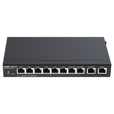Reyee Cloud Router PoE 10xGE. 300 utenti simultanei, VPN, Load Balancing, 1.5Gbps Throughput, 110W Power Budget e 4 WAN