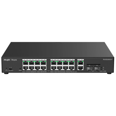 Reyee Cloud Smart Managed Rack Switch 16x1GE PoE+ 2xRJ45/SFP 250W Power Budget