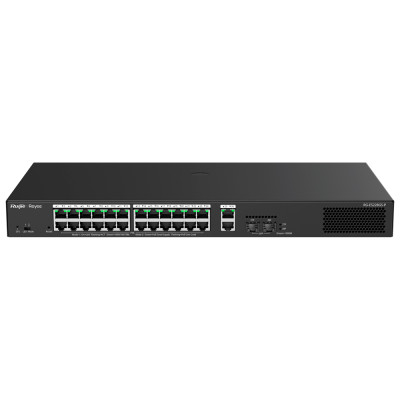 Reyee Cloud Smart Managed Rack Switch 24x1GE PoE+ 2xRJ45/SFP 370W Power Budget