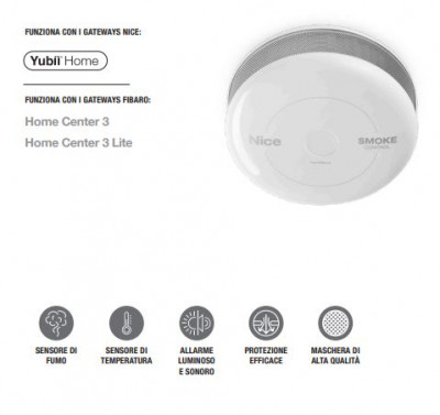 Sensore di fumo e di temperatura zwave