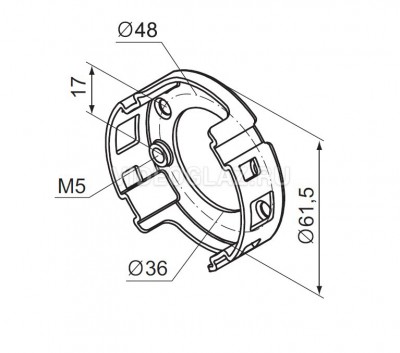 Supporto compatto, con 2 fori M5