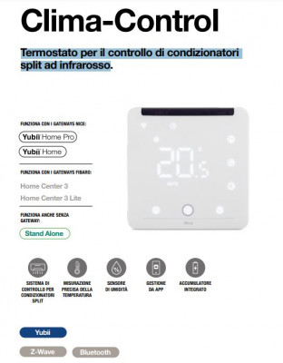 Termostato per il controllo di condizionatori split ad infrarosso