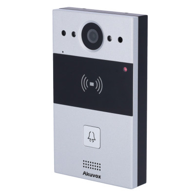 Videocitofono a 2 fili per montaggio in superficie Telecamera 2 Mp | Audio bidirezionale Apertura tramite scheda EM/MF e NFC | 1 relè SIP standard Manutenzione Cloud Collegamento monitor e postazione esterna tramite Cloud